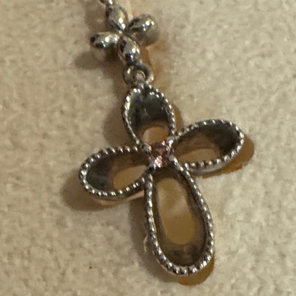 Folli Follei two necklaces Silver and Gold Cross and heart Necklace  925 silver. - Picture 9 of 16
